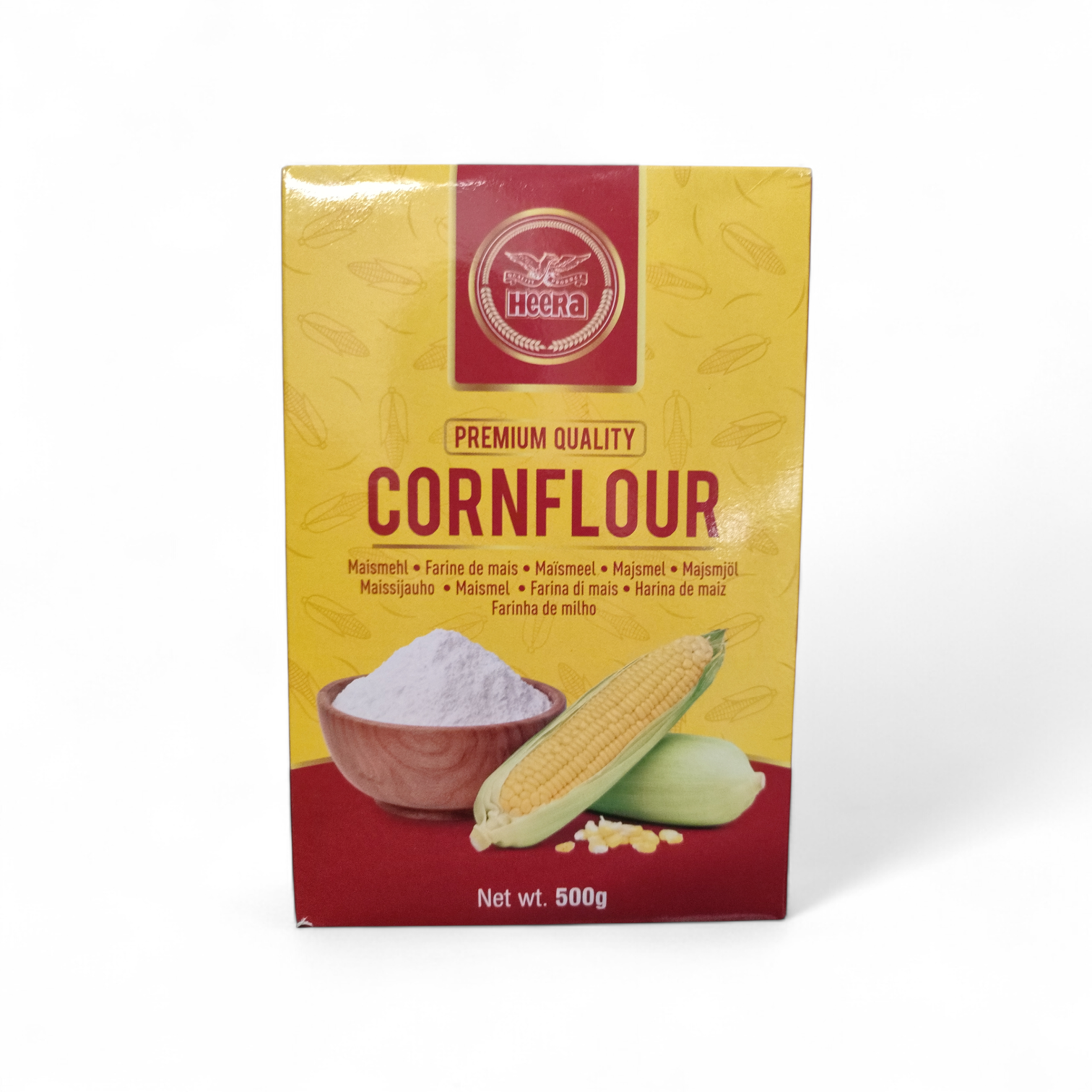 CORNFLOUR : HeeRa : 500 gm:MaismehlFarine de maisMaïsmeelMajsmelMajsmjölMaissijauhoMaismelFarina di mais.Harina de maizFarinha de milho