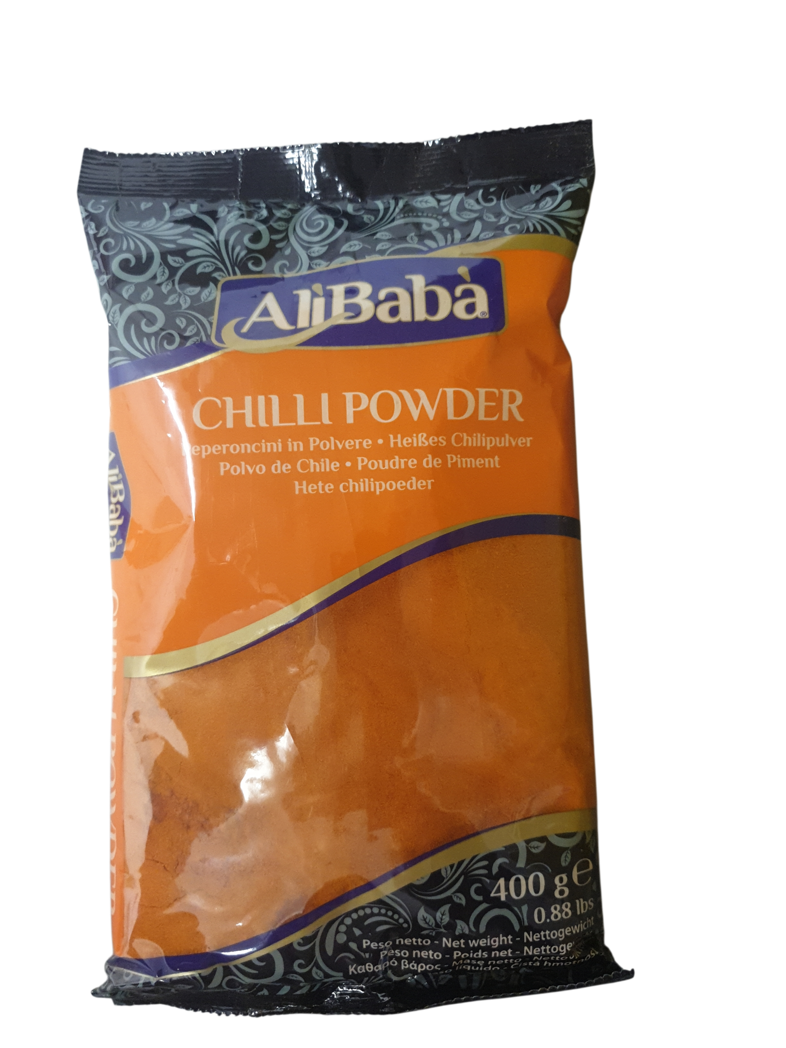 CHILLI POWDER:Ali Baba:400gmPeperoncini in Polvere. Heißes ChilipulverPolvo de ChilePoudre de PimentHete chilipoeder
