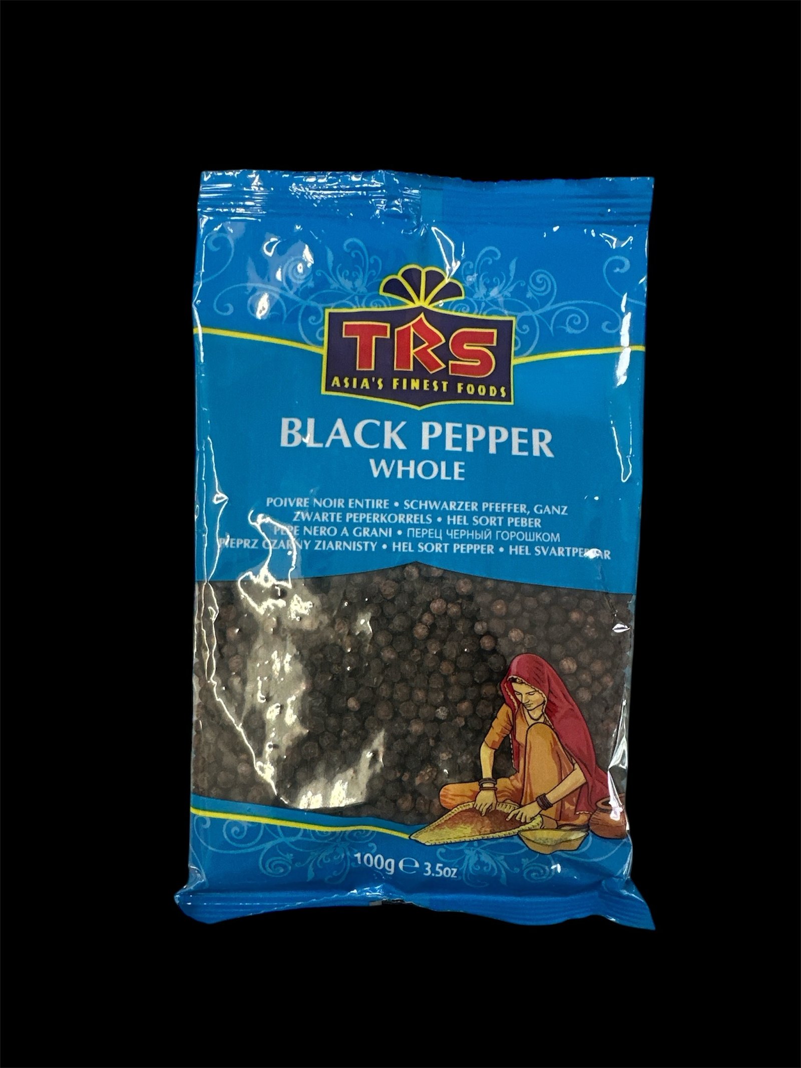 BLACK PEPPER WHOLE(TRS) : LEBENSMITTEL SCWARZER PFEFFER GANZ:- 1Unit is 100g