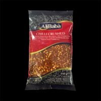 CHILLI CRUSHED :: 250gm :: AlibabPeperoncino Rosso Secco Sbriciolato • Dry Crushed ChiliTrocken Gehackte Chili • Guindilla Desmenuzada SecaPiments Forts Emietté Sec