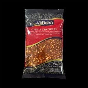 CHILLI CRUSHED :: 250gm :: AlibabPeperoncino Rosso Secco Sbriciolato • Dry Crushed ChiliTrocken Gehackte Chili • Guindilla Desmenuzada SecaPiments Forts Emietté Sec
