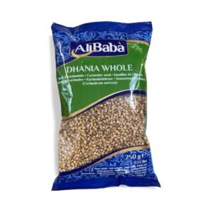 DHANIA WHOLE : Alibaba : 250gmSemi di corandolo • Coriander seed • Semillas de cilanto aines de coriandre • Korianderkörner • Sementes de coentr(Coriandrum sativum)